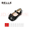 百麗（Belle）童鞋女童小蝴蝶黑皮鞋幼童寶寶鞋學(xué)步鞋春秋款兒童單鞋時尚公主鞋 黑色 28 參考腳長174mm 曬單實拍圖