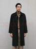 GXG男裝時(shí)尚長(cháng)款羊毛大衣外套 黑色 170/M 曬單實(shí)拍圖