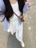 妍莉芬（yanlifen）2025年秋季新款小個(gè)子穿搭衣服法式針織連衣裙女裝套裝長(cháng)裙子秋裝 【開(kāi)衫+連衣裙】 M /45/55kg/ 曬單實(shí)拍圖