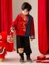 迪士尼（Disney）漢服拜年服男童冬季加絨兒童過年服唐裝男孩寶寶國風新年小孩古裝 云龍上衣+黑色褲子 120 曬單實拍圖