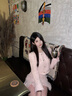 Mandy Zhang法式千金感亮絲粉色小香風(fēng)半身裙女春氣質(zhì)魚尾短款裙子 春櫻霧粉 S 曬單實拍圖