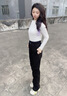 MOLY VIVI戶外工裝褲女士休閑褲高級感春夏款防風防雨水直筒褲登山運動褲 經典黑-單里春夏款 S 曬單實拍圖