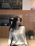 貝仙祺大碼女裝胖mm毛衣女2025春季新款內(nèi)搭遮肚打底針織衫法式心機上衣 杏色 L L碼[110-120斤] 曬單實拍圖
