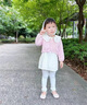 G.DUCKKIDS小黃鴨女童套裝春秋季一歲女寶寶衣服兒童公主裙嬰幼兒毛衣打底褲 GQ126款 粉紅色三件套 100 尺碼2~3歲【 90-100cm】cm 曬單實(shí)拍圖