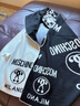 莫斯奇諾（moschino）圍巾女士雙問(wèn)號圍脖圣誕禮物送女友黑色拼色 曬單實(shí)拍圖