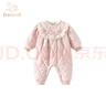 班喜迪嬰兒衣服秋冬裝寶寶連體衣公主加絨夾棉嬰幼兒超萌棉服外出服春秋 粉色 80cm 曬單實(shí)拍圖