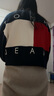 TOMMY JEANS【寬松燈籠袖】女裝美式學(xué)院風(fēng)純棉后背撞色V領(lǐng)針織開衫外套 藏青白紅拼色C1G S   （推薦：100-115斤） 曬單實拍圖