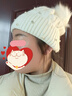 XLYMDG毛線(xiàn)帽女新款冬季帽子毛球邊水鉆珍珠針織帽韓版保暖加厚護耳 白色 均碼彈力大 曬單實(shí)拍圖