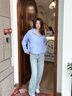TOMMY JEANS【輕薄連帽】25秋冬女裝復古潮流美式休閑運動夾克外套 天藍色C3Q M （推薦：115-125斤） 曬單實拍圖
