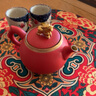 唐宗茶道 陶瓷茶壺  帶過濾家用單壺 麒麟祥瑞描金茶壺（紅砂釉）C3312 曬單實拍圖