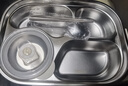 昱博晏 316不銹鋼飯盒小學(xué)生飯盒學(xué)校保溫兒童餐盒微波爐打飯分格便當盒 灰粽316鋼四格+帶湯碗+筷勺+餐袋 曬單實(shí)拍圖