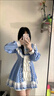閃動少女（SHANDONGSHAONV）洛麗塔原創(chuàng)哥特修女風lolita藍白連衣裙洋裝可愛日常 粉藍色 M 曬單實拍圖
