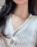VCA適用梵克雅寶四葉草項鏈女玫瑰金紅玉髓鎖骨鏈送閨蜜女友禮物 玫瑰金【白貝母】四葉草項鏈 曬單實拍圖