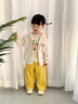 幼歌（YOUGE）【有機云朵衛褲】中小童不規則腳口休閑百搭純色長(cháng)褲柔軟衛褲 明黃 90 cm 曬單實(shí)拍圖
