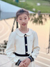 英氏 YEEHOO女童連衣裙春秋季公主裙子兒童衣服翻領(lǐng)撞色學(xué)院風(fēng)中大童裝新款女 圣誕假日-米白 160 曬單實(shí)拍圖