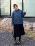 森馬（Semir）牛仔外套女中長款翻領落肩慵懶風上衣2025年春新款寬松顯瘦牛仔衣 牛仔藍灰88401 M 160/84A 曬單實拍圖