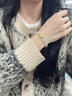 中國黃金（CHINA GOLD）輕奢玫瑰花手鏈女足金和田玉手串生日禮物女送女友老婆結婚紀念日 足金玫瑰花手串和田玉-京速達 曬單實(shí)拍圖