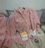 都市麗人睡衣女卡通加絨加厚開(kāi)襟連帽口袋女士家居服套裝 藕粉 L (建議105-120斤) 曬單實(shí)拍圖