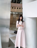 Mandy Zhang法式粉色花紗小香風(fēng)a字半身裙女春季高腰氣質(zhì)長(cháng)款裙子 櫻花粉-半身裙 S 曬單實(shí)拍圖