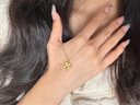 中國黃金四葉草黃金項鏈女足金吊墜套鏈女生生日七夕情人節禮物送女友老婆 【京速達】足金吊墜+粉色戀人禮盒【贈S925鏈】 曬單實(shí)拍圖