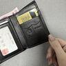 班亞奴2025新款男士錢(qián)包男款真皮短款小零錢(qián)包頭層牛皮多功能卡包證件包 黑色（里外頭層牛皮） 曬單實(shí)拍圖