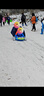 夢(mèng)多?；┌鍍和┸?chē)親子雪橇板滑冰車(chē)成人雪爬犁滑草板滑沙板雪車(chē)板 藍色【加長(cháng)104cm款】 【送熊貓+青蛙卡通頭】 曬單實(shí)拍圖