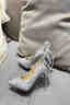 元蓓盈爆閃銀色細跟仙女風(fēng)18歲成年禮鏈條高跟鞋女水晶鞋婚紗時(shí)尚新娘鞋 主圖款 35 曬單實(shí)拍圖