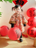 巴厘小豬女童連衣裙新年服旗袍秋冬季加厚保暖間棉漢服兒童冬裝女寶寶裙子 喜上眉梢 90 cm 曬單實拍圖