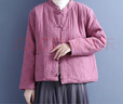 安婭詩(shī)短款棉服女中國風(fēng)棉麻純色減齡時(shí)尚棉衣冬季加厚復古文藝盤(pán)扣外套 肉粉紅色 均碼 曬單實(shí)拍圖