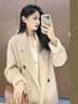 蓉月閣赫本風(fēng)感個(gè)子學(xué)生2024秋冬季新款毛呢外套女中長(cháng)款呢子大衣 燕麥白(6088#) XL (115-130斤內) 曬單實(shí)拍圖