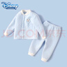 迪士尼（Disney）嬰兒套裝保暖春款外穿秋冬嬰兒衣服加厚空氣棉寶寶開(kāi)胸夾棉內衣褲 藍色 80cm 可開(kāi)檔 曬單實(shí)拍圖