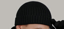 紅蜻蜓帽子男冬季短款針織毛線(xiàn)帽男女保暖套頭冷帽薄款瓜皮帽雅痞水手帽 黑色 均碼高彈 曬單實(shí)拍圖