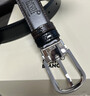 萬(wàn)寶龍（MONTBLANC）男士馬蹄形針扣休閑腰帶3cm 黑色/棕色雙面兩用皮帶  114412 黑色 曬單實(shí)拍圖
