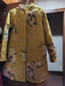 民族風(fēng)棉服女中長(zhǎng)款加絨女式唐裝復(fù)古棉麻夾棉防寒保暖氣質(zhì)過(guò)膝立領(lǐng)棉襖棉衣外套 黃色棉服 L建議125斤以下 曬單實(shí)拍圖