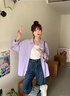 蜜樂(lè )奇紫色法式內搭襯衫女2025春秋新款襯衣外套設計感氣質(zhì)長(cháng)袖上衣秋季 【紫色】【早春chic上衣/外套女 S 40/45kg 曬單實(shí)拍圖