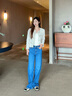 Calvin KleinJeans四季款女士潮流美式復(fù)古ck藍(lán)色洗水高腰闊腿牛仔褲J224473 高腰闊腿版-牛仔藍(lán)-1A4 26 160/66A（1.86尺）62CM 曬單實(shí)拍圖
