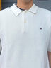 TOMMY HILFIGER【純色肌理感】25夏季男純棉通勤POLO襯衫領(lǐng)短袖針織衫04331 米白色YBI XL （推薦：165-180斤） 曬單實拍圖