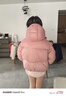 德瑪納【個(gè)性撞色拼接】冬款溫柔連帽長(cháng)羽絨服外套女 曬單實(shí)拍圖