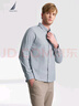 諾帝卡（NAUTICA）【商場(chǎng)同款】男裝春秋新款全棉千鳥(niǎo)格經(jīng)典舒適格紋襯衫男WO4300 深碳灰01C M 曬單實(shí)拍圖
