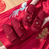 潔麗雅【買一送一】結(jié)婚亞麻拖鞋女一對夏季室內(nèi)居家透氣防滑情侶拖鞋男 新娘紅＋新郎紅 【無鞋盒】 36-37 新娘紅＋44-45新郎紅 曬單實拍圖