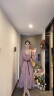 蘇彩尼（SUCAINI）連衣裙2025年早春新款法式溫柔風小個子v領長袖絕美氣質中長裙子 樹莓粉 M 曬單實拍圖