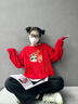真維斯（JEANSWEST）蛇年衛(wèi)衣紅色無帽外套本命年加絨加厚保暖套頭衫簡約款青少年衛(wèi)衣 紅色（生肖） L (推薦110-130斤) 曬單實拍圖