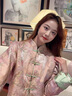 米詩(shī)德新年中國(guó)風(fēng)唐裝羽絨服女新中式刺繡盤(pán)扣外套2024冬季新款高級(jí)感 櫻花粉 XL120至135斤 曬單實(shí)拍圖