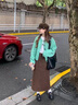 貝仙祺綠色毛衣針織開衫外套女春秋季2025新款慵懶風(fēng)高級(jí)感加厚寬松上衣 [綠色][早秋chic上衣/入秋韓 L 55/60kg/L 曬單實(shí)拍圖