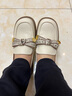 紅蜻蜓樂(lè )福鞋女2025春季百搭女鞋軟底單鞋蝴蝶結小皮鞋WLB15059米色38 曬單實(shí)拍圖
