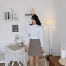 哈魯?shù)细呒濓L(fēng)度長袖襯衫女士襯衣正裝商務(wù)修身職業(yè)工裝免燙襯衣女白色 白色【長袖款】 M （80-100斤） 曬單實拍圖