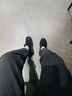 森馬男鞋夏季新款黑色高冷皮革鞋透氣百搭休閑板鞋男商務(wù)潮流鞋子男 黑色 41 曬單實(shí)拍圖
