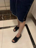 百麗尚熙系列厚底涼鞋女2025夏季新款女鞋百搭休閑一字帶皮面高跟坡跟涼拖 米色 37 曬單實拍圖