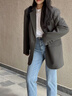 GARNUO灰色西裝外套女2025新款春秋韓系炸街小個(gè)子高級感寬松休閑小西服 灰色 M 【121-135斤】 曬單實(shí)拍圖
