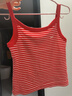 Teenie Weenie小熊女裝簡(jiǎn)約風(fēng)夏季條紋針織吊帶外搭內穿打底多巴胺 紅色 M 曬單實(shí)拍圖